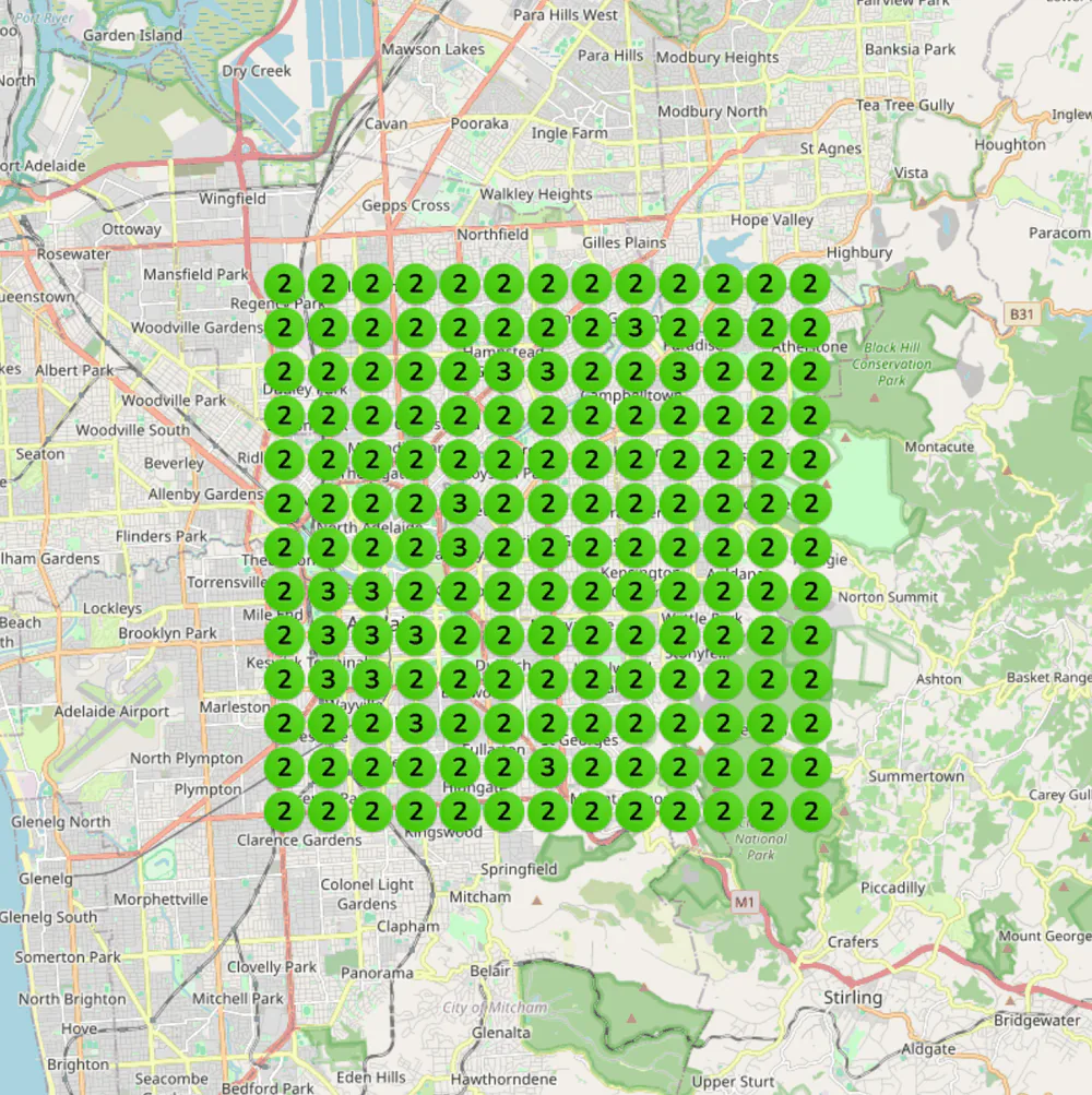 A second service area ranking in the top three across the grid