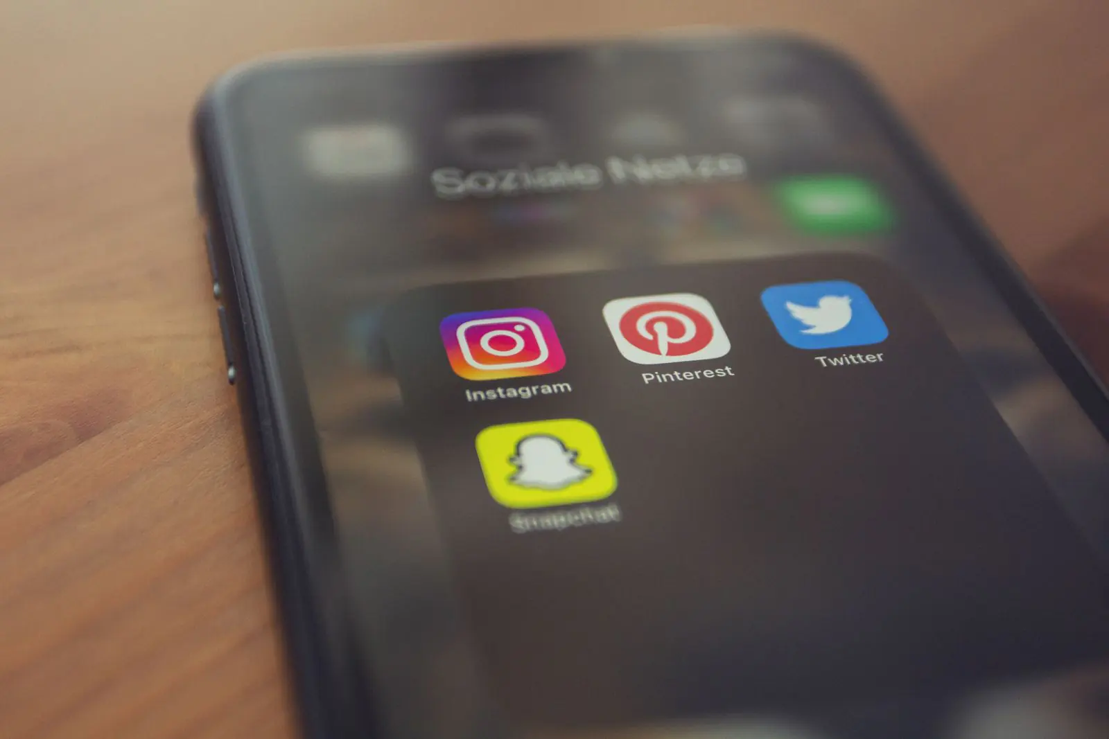 Social media apps on a phone screen